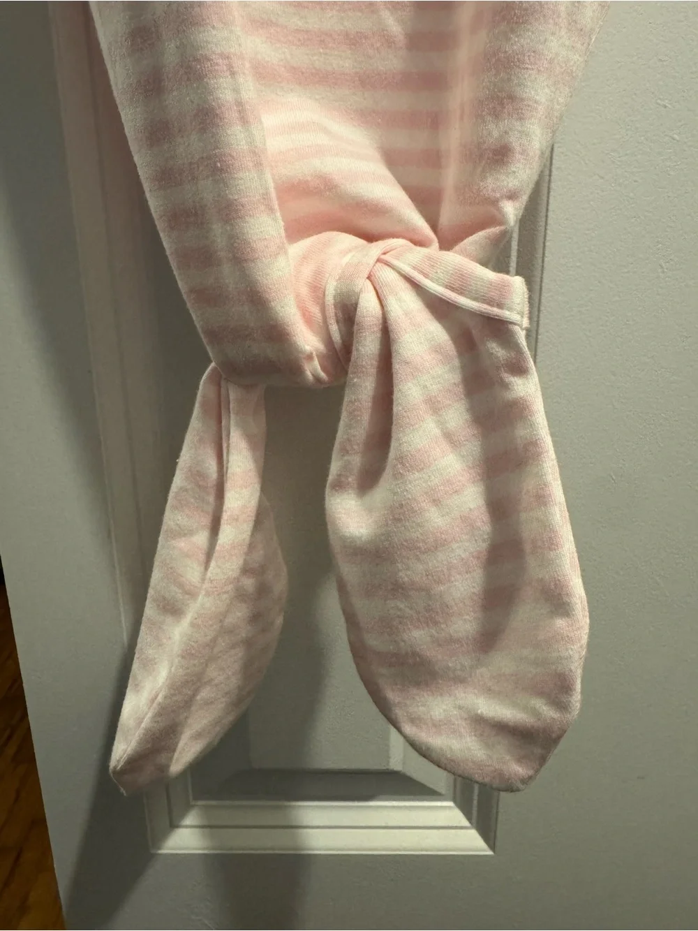 Mud Pie Pink Striped Baby Gown with Tennis Racket Appliqué